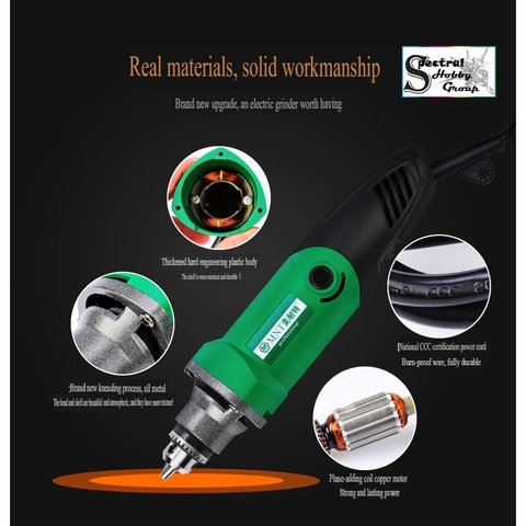 Dụng cụ MNT máy khoan cưa cắt mài thẳng cầm tay 190W MNT070309 Electric Grinder Straight Drill Brush 220v