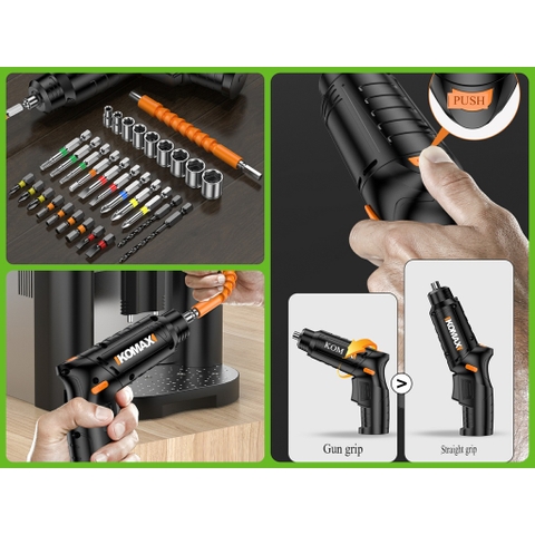 Máy khoan bắt vặn vít đa năng cầm tay 4.2V Electric screwdriver rechargeable mini hand drill Komax