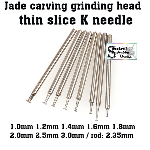 Đầu mài cắt mini siêu nhỏ cho máy cầm tay jade grinding emerald carving grinding head K needle diamond