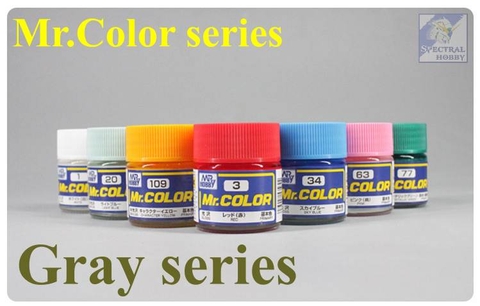 Sơn mô hình Mr.hobby color Gray series (các tông màu xám) paint lacquer C-series
