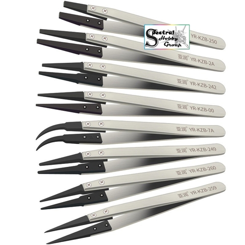 Nhíp gắp cho mô hình decal gundam bảng mạch YR-KZB Anti-static tweezers stainless steel head plastic