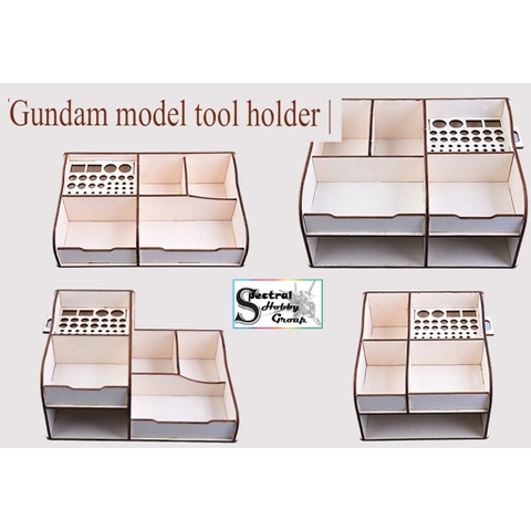 Hộp khay kệ gỗ đựng dụng cụ mô hình Gundam tool holder parts storage rack các loại