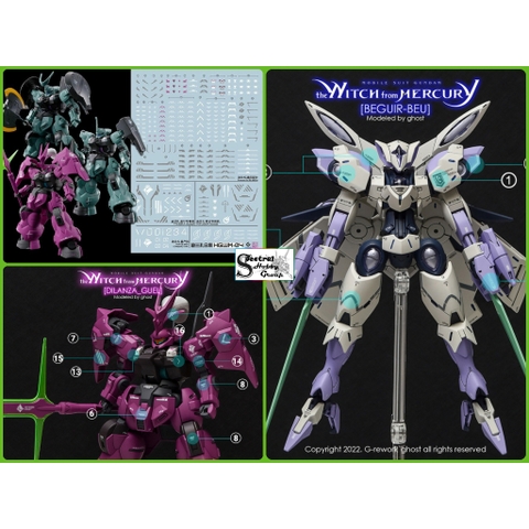 Decal nước dán mô hình Guel Dilanza Beguir Beu Pente Michaelis GUNDAM WITCH MERCURY Water sticker