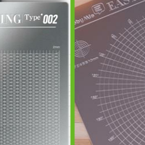 Dụng cụ HOBBY MIO bảng mẫu cắt masking template Metal Cover Tape Cutting Plate