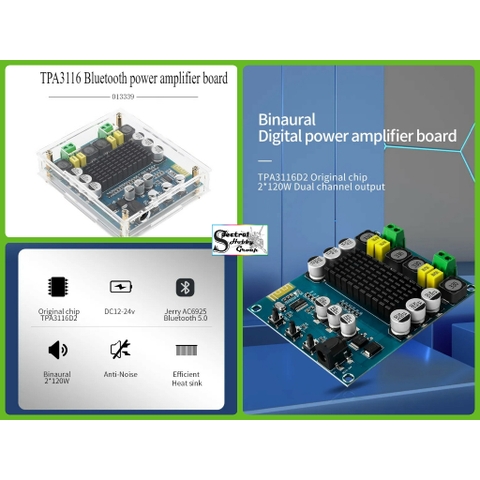 Mạch khuếch đại âm thanh TPA3116D2 2.0 kênh 2* 120W bluetooth 5.0 chất lượng cao M548 Digital Audio Amplifier