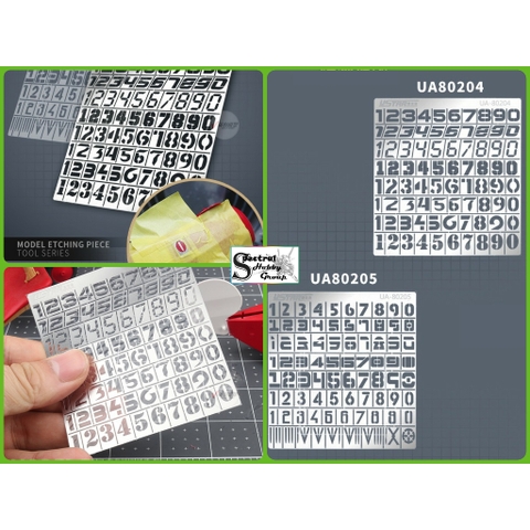 Dụng cụ mô hình Ustar metal masking số UA80204/80205 Chariot Number Digital Spray Plate
