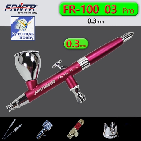 Bút sơn mô hình FRNTR FR-100 Pro 0.2 0.3 0.5mm Aluminum lightweight low-pressure double action Airbrush