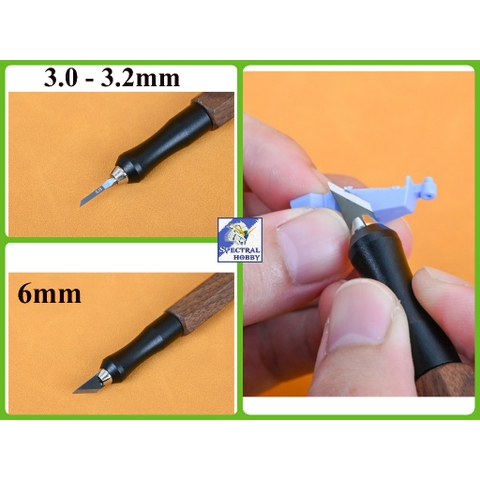 Dụng cụ dao mô hình 100shiki cán giữ chisel Wood Pen Knife丨Wide Blade丨Wooden Pen Holder