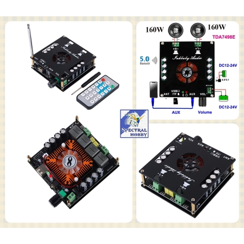 Mạch khuếch đại âm thanh TDA7498E hifi 2.0 kênh 2* 160W BTL220W Bluetooth 5.0 Audio Amplifier