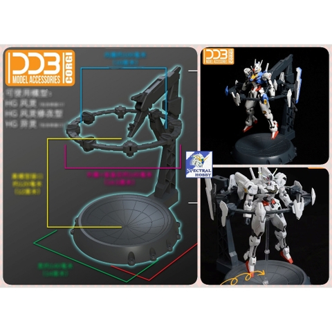 Đế giá đỡ DDB action base cho HG 1/144 Quiet Zero Bracket Wind Spirit Witch Mercury (aerial Lfrith ...)