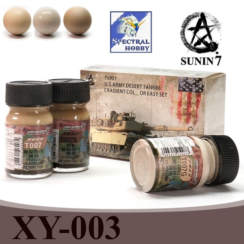 Sơn mô hình SUNIN lacquer bộ set 3 màu quân sự XY003 TS901 U.S.ARMY Desert tan686 Cradient color