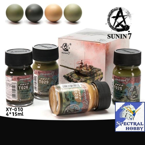 Sơn mô hình SUNIN lacuqer bộ 4 màu XY-010 Tank Digital Camouflage Military camo color