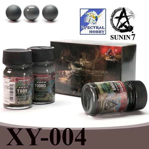 Sơn mô hình Sunin lacquer paint bộ 3 màu đen xám German Armor Gray Progressive color XY-004
