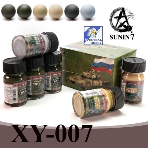 Sơn mô hình Sunin lacquer paint bộ 6 màu Russian Armoured Fighting Vehicle Camouflage XY-007 color