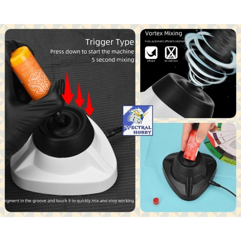 Máy VM300 lắc trộn ngoáy dung dịch / sơn Mini Vortex Mixer VM-300 SHAKE paint TATTOO PIGMENT VIBRATING
