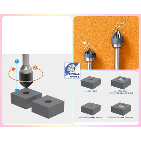 Dụng cụ mũi khoan vát lỗ tròn loe Lazy ROUND HOLE C SIDE 60°/90° CHAMFER REAMER DRILL