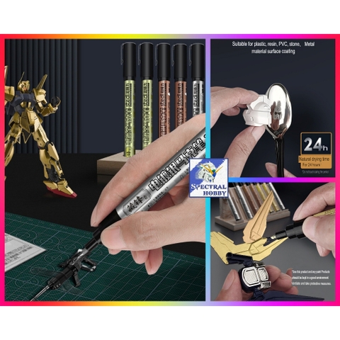 Bút sơn mô hình Stedi gundam marker metallic color gold copper silver electroplating chrome
