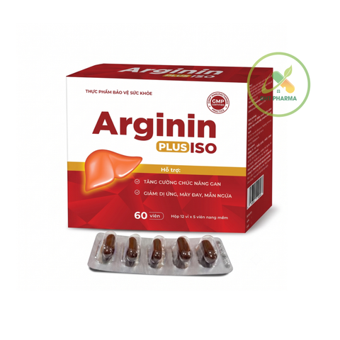 Arginin Plus Iso 60 Viên - Hỗ Trợ Tăng Cường Chức Năng Gan, Giảm Dị Ứng, Mày Đay, Mẩn Ngứa