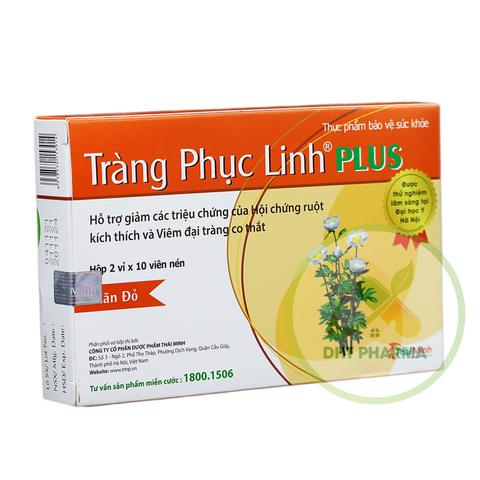 Tràng Phục Linh Pluss hỗ trợ giảm hội chứng ruột kích thích và viêm đại tràng co thắt (Hộp 2vỉ x10viên)