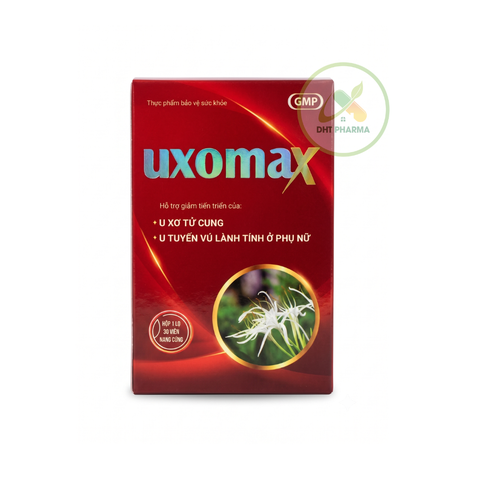 UXOMAX Hỗ Trợ U Xơ Tử Cung, U Tuyến Vú Lành Tính, U Xơ Tiền Liệt Tuyến Lành Tính - Hộp 30 Viên Nang Cứng