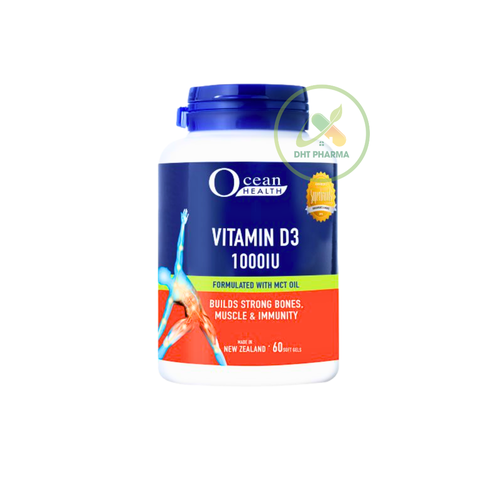 Ocean Health Vitamin D3 1000IU Giúp Xương Răng Chắc Khỏe (Lọ 60 Viên)