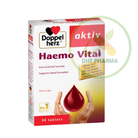 Aktiv Haemo Vital phòng chống thiếu máu do thiếu sắt (Hộp 30 viên)