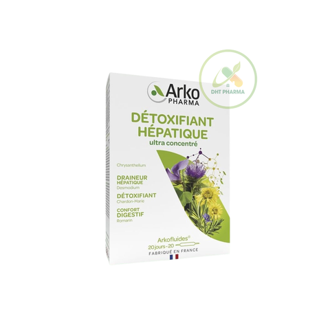 TPBVSK Detoxifiant Hepatique Arkopharma Giải Độc Gan, Hỗ Trợ Tiêu Hóa (Hộp 20 ống)