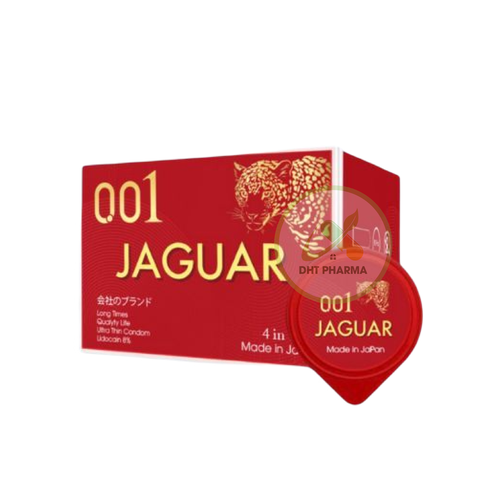 Bao cao su Nhật Bản JAGUAR 0.01 Lidocain 8% siêu siêu mỏng, trơn mượt (Hộp 10 cái)