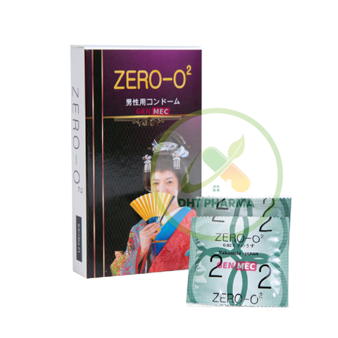 Bao cao su Zero O2 Nhật Bản siêu mỏng, co giãn linh hoạt (Hộp 12 cái)