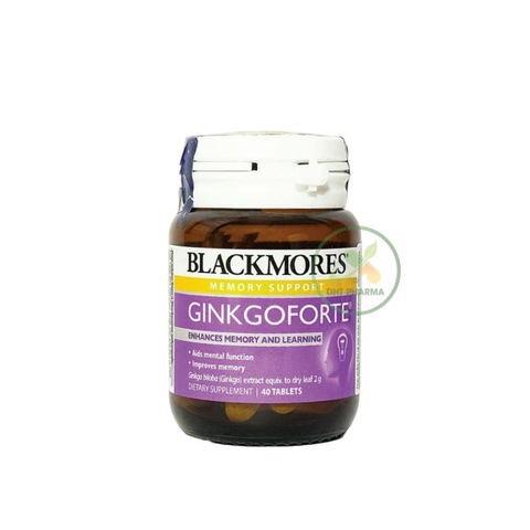 Blackmores Ginkgoforte hỗ trợ tăng cường tuần hoàn máu não (Lọ 40 viên)