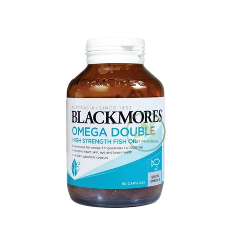 Blackmores Omega Double High Strength Fish Oil bổ sung Omega hỗ trợ cho tim, mắt, da (Lọ 90 viên)