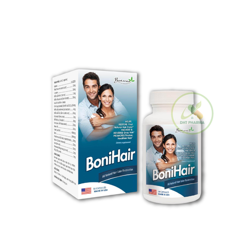 Boni Hair Canada dưỡng tóc, ngăn quá trình bạc tóc, giảm rụng tóc, làm tóc dày khỏe (Lọ 30 viên)