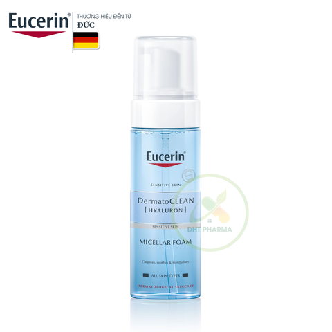 Bọt tẩy trang cho da nhạy cảm Eucerin DermatoCLEAN Micellar Foam (Chai 150ml)