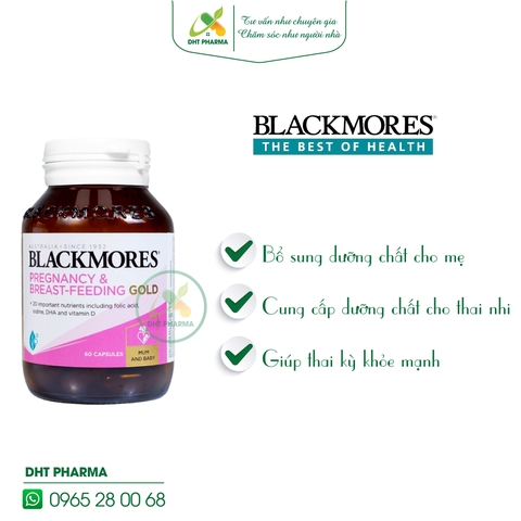 Blackmores Pregnancy And Breast Feeding Gold bổ sung dưỡng chất cho bà bầu (Lọ 60 viên)