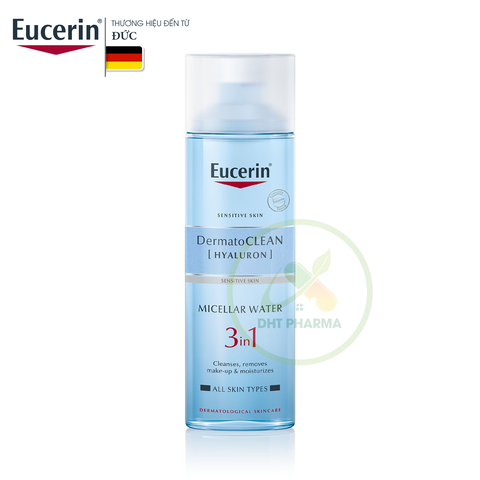 Nước tẩy trang dịu nhẹ Eucerin DermatoCLEAN Hyaluron Micellar Water 3in1 cho da nhạy cảm(Chai 200ml)