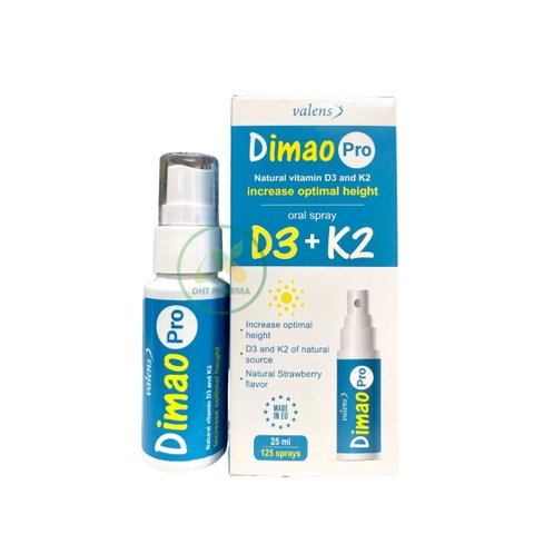 Dimao Pro Oral Spray xịt bổ sung Vitamin D3, K2 tăng cường hấp thu canxi (Chai 25ml)