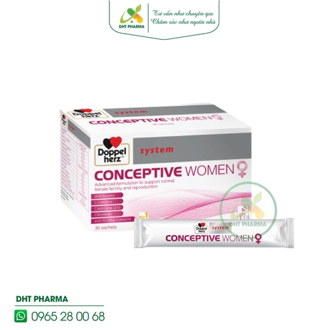 Doppelherz Conceptive Women hỗ trợ tăng cường sức khỏe cho phụ nữ mong muốn có con (Hộp 30 gói)