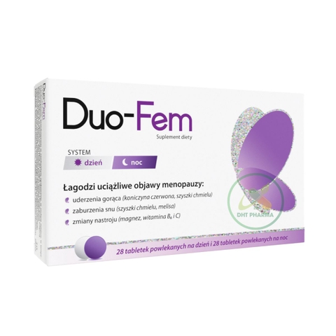 Nội tiết tố nữ DUO-FEM hỗ trợ làm dịu các khó chịu thời kỳ mãn kinh (Hộp 28 viên)