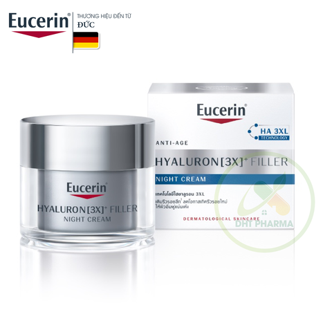Kem dưỡng đêm Eucerin Hyaluron[3x]+ Filler Night Cream giảm nếp nhăn (Hộp 50ml)
