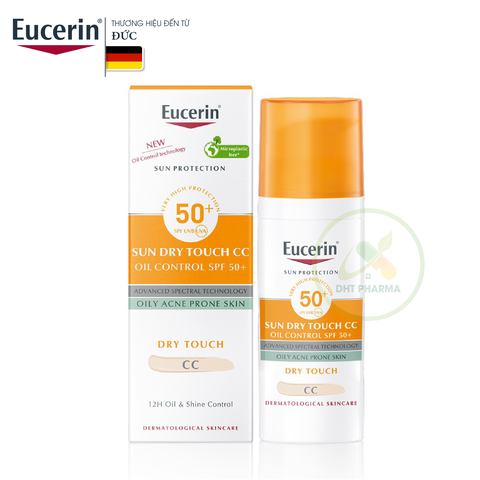 Kem chống nắng kiềm dầu, có màu Eucerin Sun Dry Touch CC Oil Control SPF50+ (Chai 50ml)