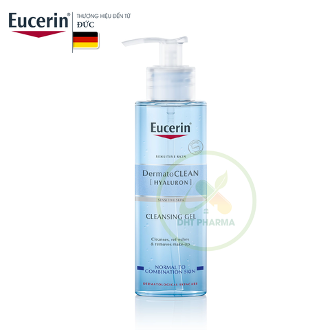Gel rửa mặt Eucerin DermatoCLEAN Hyaluron Cleansing Gel cấp ẩm cho da nhạy cảm (Chai 200ml)