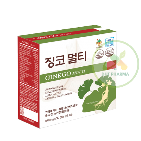 GINKGO MULTI hoạt huyết dưỡng não, hỗ trợ tăng cường trí nhớ (Hộp 30 viên)