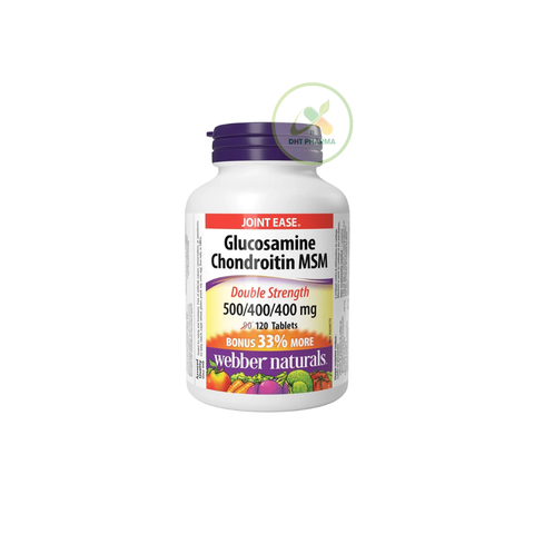 Viên Uống Bổ Khớp Glucosamin Chondrotin MSM Webber Naturals Hỗ Trợ Giảm Đau Do Viêm, Thoái Hóa Khớp (Lọ 120 viên)