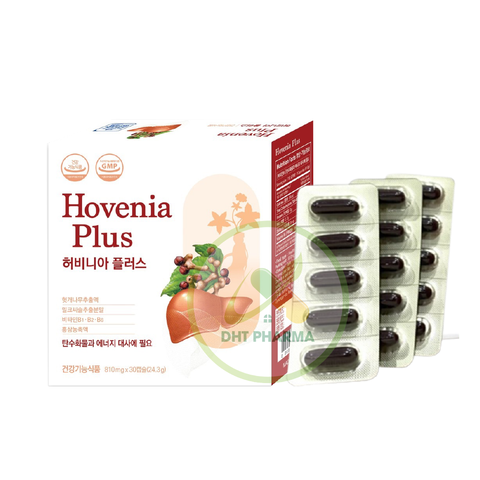 Hovenia Plus hỗ trợ giải rượu, giải độc gan, mát gan (Hộp 30 viên)