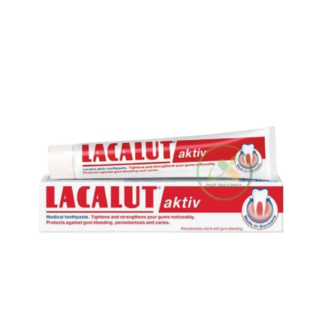 Kem đánh răng Lacalut Aktiv ngăn ngừa viêm nướu, chảy máu chân răng, tụt lợi