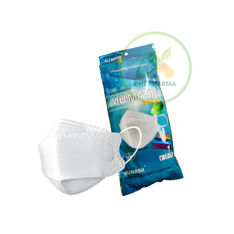 Khẩu trang Y tế 4U Mask VD94 không bí thở, êm vừa khít, lọc bụi mịn và vi khuẩn (Túi 10 cái)