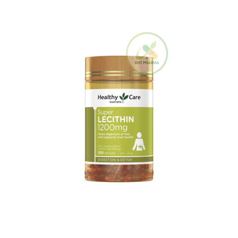 Viên Uống Mầm Đậu Nành Super Lecithin 1200mg Healthy Care Hỗ Trợ Cân Bằng Nội Tiết, Giảm Cholesterol, Tăng Cường Chức Năng Gan (Lọ 100 viên)