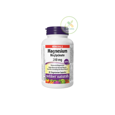 Viên Uống Magnesium Bisglycinate  Webber Naturals Bổ Sung Magie, Cải Thiện Giúp Xương Và Răng Chắc Khỏe