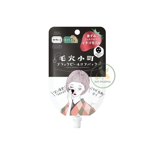 Mặt nạ đất sét KOSÉ Clear Turn Keana Komachi Black Peel Off Pack loại bỏ mụn đầu đen cứng đầu