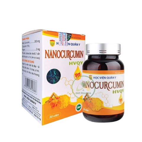 Nano Curcumin Học viện Quân Y hỗ trợ viêm loét dạ dày tá tràng (Lọ 30 viên)